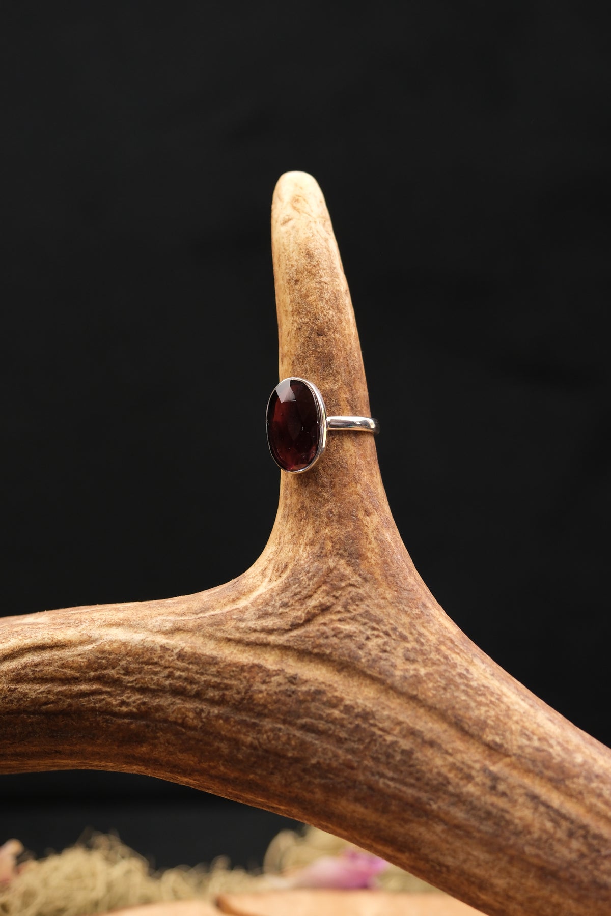Faceted High Grade Garnet Ring