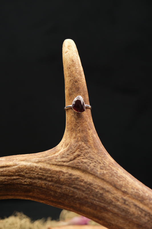 Faceted Garnet Ring