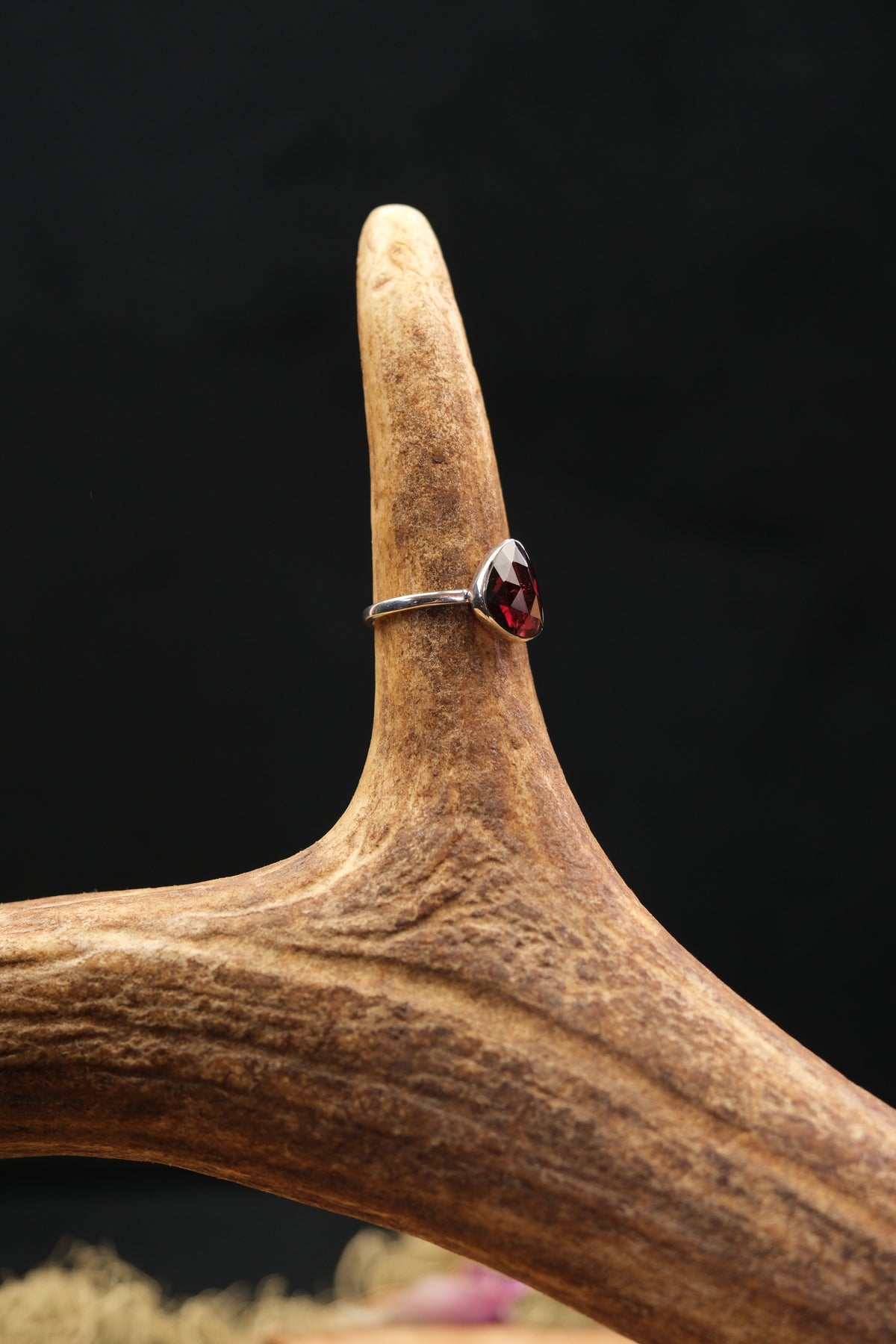 Faceted Garnet Ring