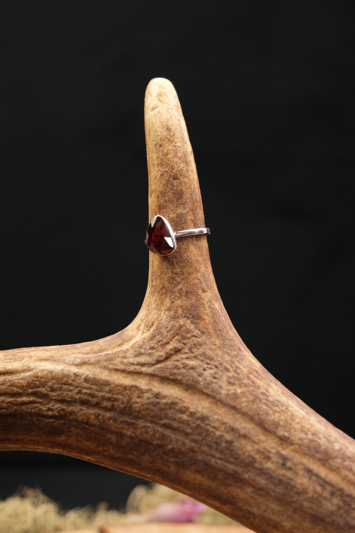 Faceted Garnet Ring