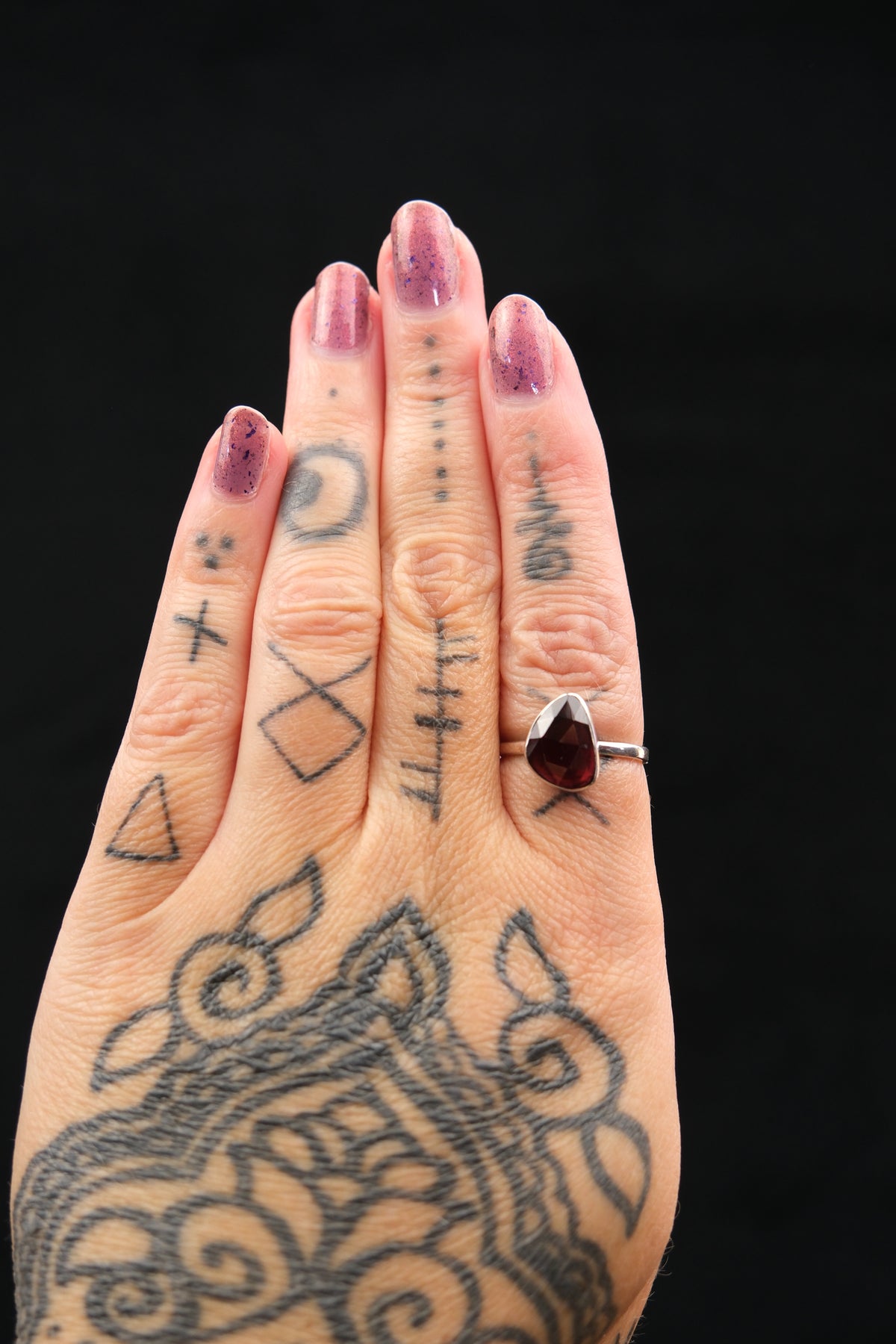 Faceted Garnet Ring