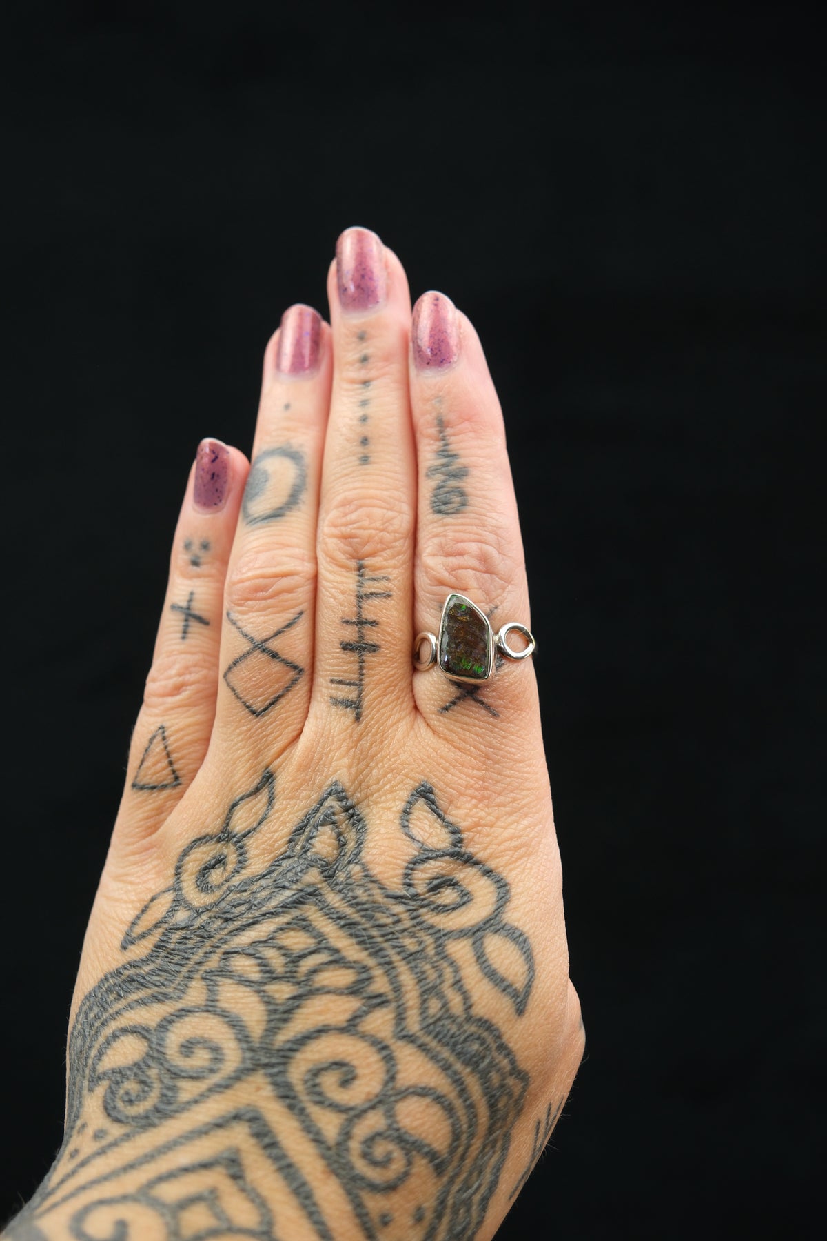 Ammolite Sterling Silver Ring