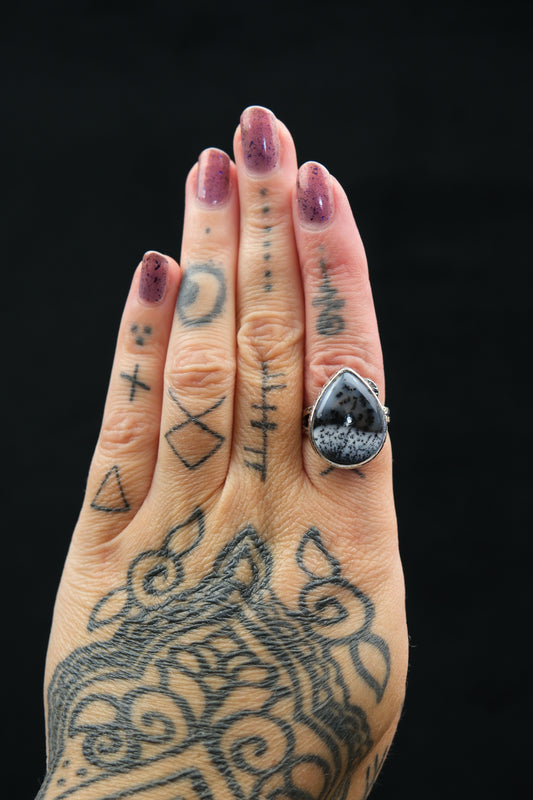 Merlinite Sterling Silver Ring