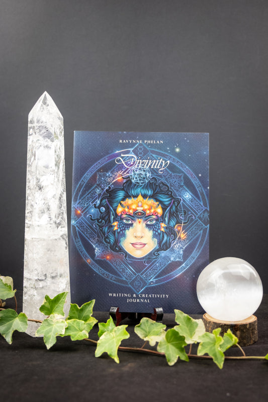 Divinity Journal by Ravynne Phelan, Creative Writing Journal, Artwork with 44 Colour Illustrations, Dreams of Gaia Tarot Artist