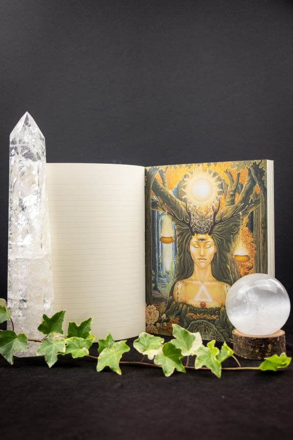 Divinity Journal by Ravynne Phelan, Creative Writing Journal, Artwork with 44 Colour Illustrations, Dreams of Gaia Tarot Artist