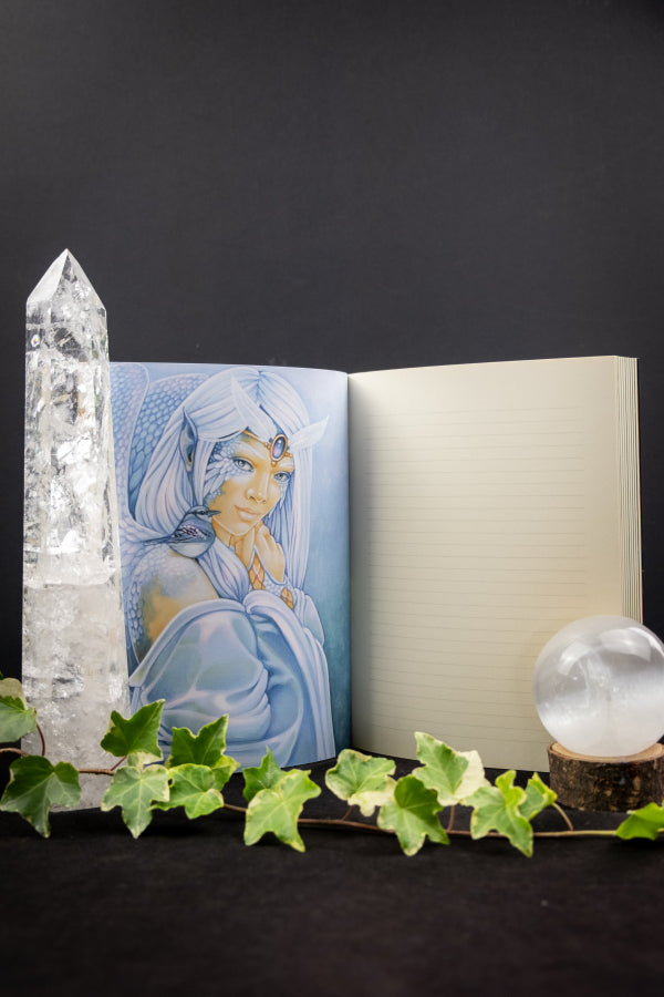 Divinity Journal by Ravynne Phelan, Creative Writing Journal, Artwork with 44 Colour Illustrations, Dreams of Gaia Tarot Artist