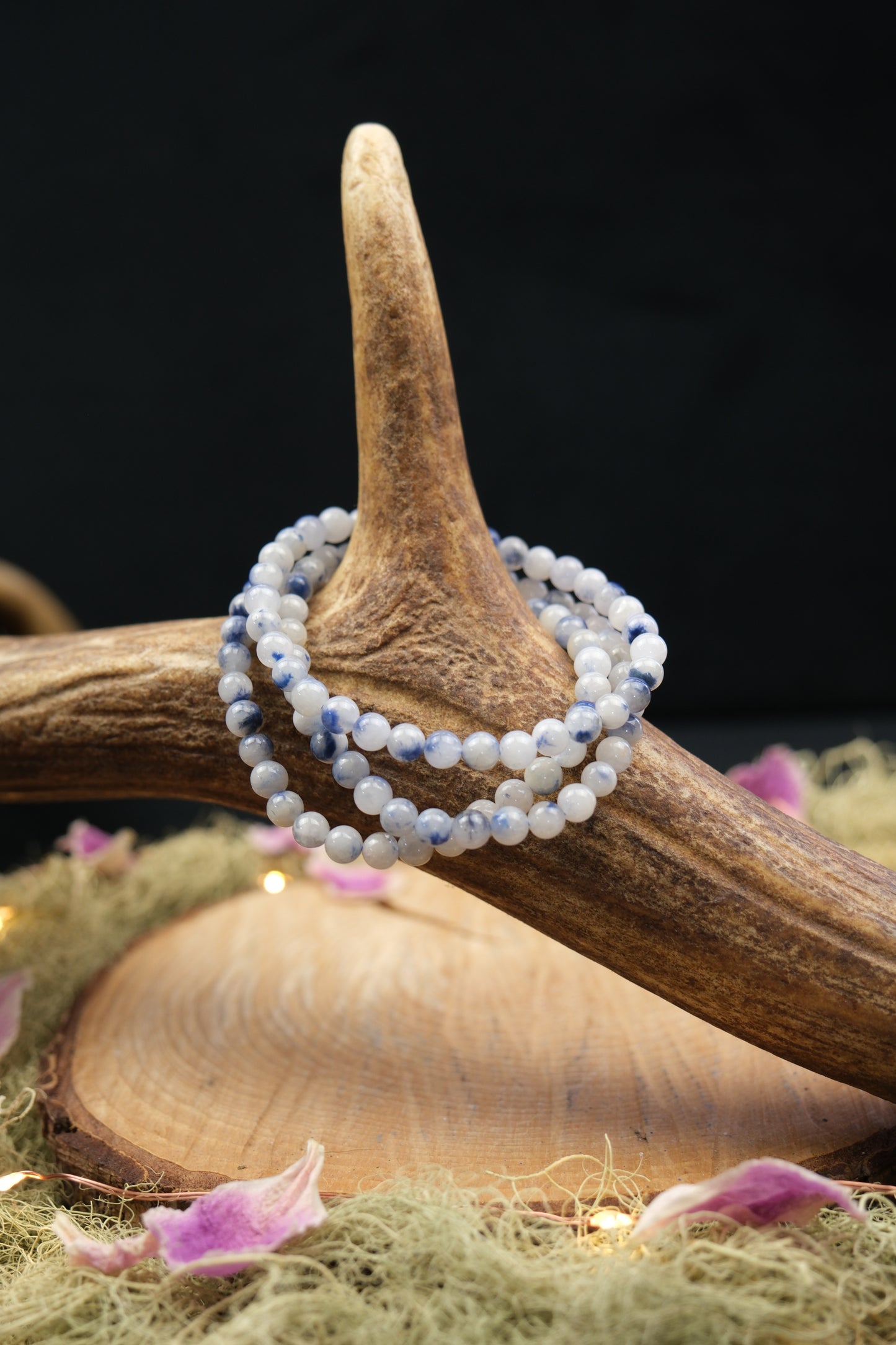 Dumortierite in Quartz Bracelet 5mm