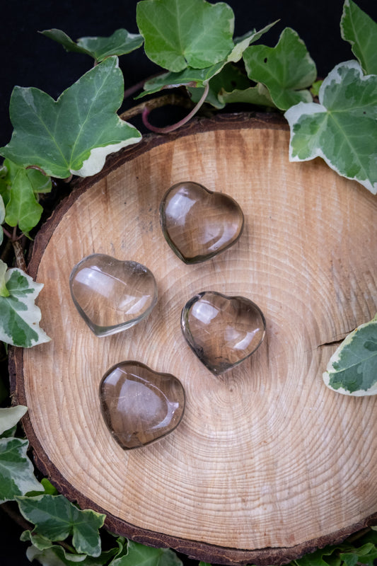 Smokey Quartz Heart Crystal, Natural Healing Gemstone Stone for Grounding, Protection, Stress Relief and Chakra Balance