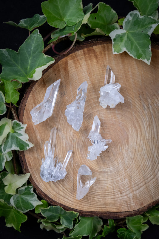 Mini Arkansas Quartz Cluster Crystal, Natural Quartz Point Stone, Master Healer Gem, Crown Chakra Healing Crystal Intuitively Chosen