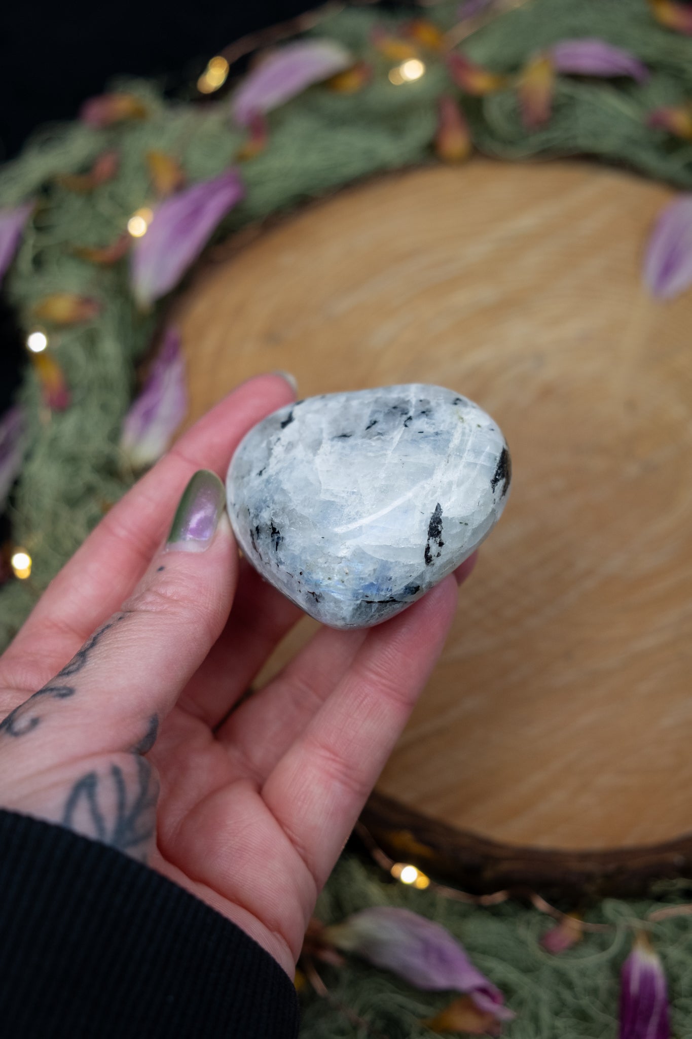Rainbow Moonstone Heart