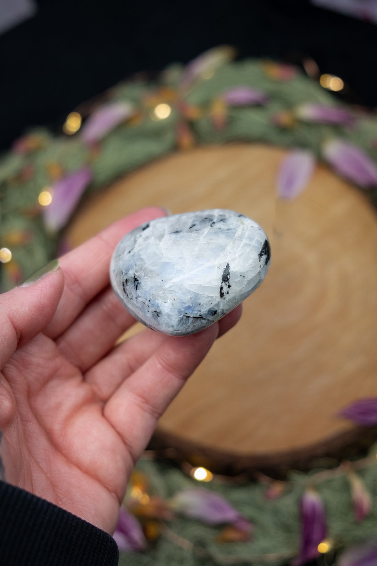 Rainbow Moonstone Heart
