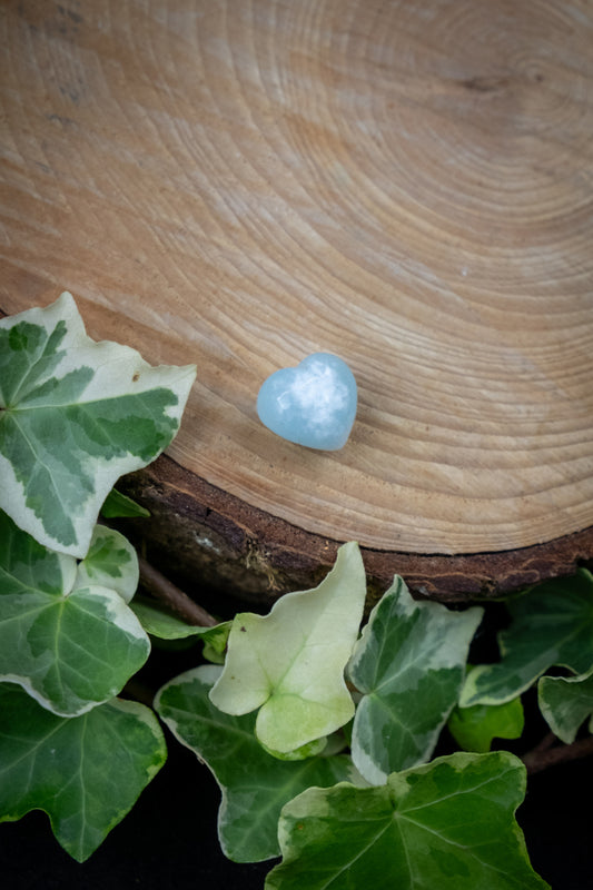 Larimar Heart, Soothing Ocean Gemstone, Calming Crystal, Emotional Healing Stone, Throat Chakra Stone
