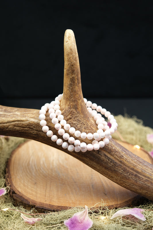 Thompsonite Natrolite Bracelet (White Larimar), 6mm Bead