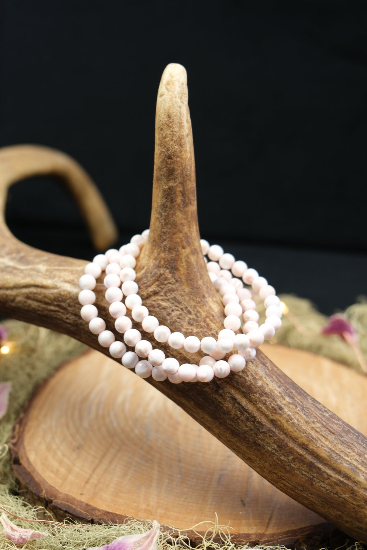 Thompsonite Natrolite Bracelet (White Larimar), 6mm Bead