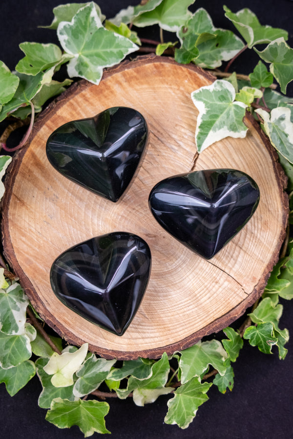 Rainbow Obsidian Heart Crystal, Healing Gemstone, Protective Stone for Grounding, Emotional Healing and Chakra Balance