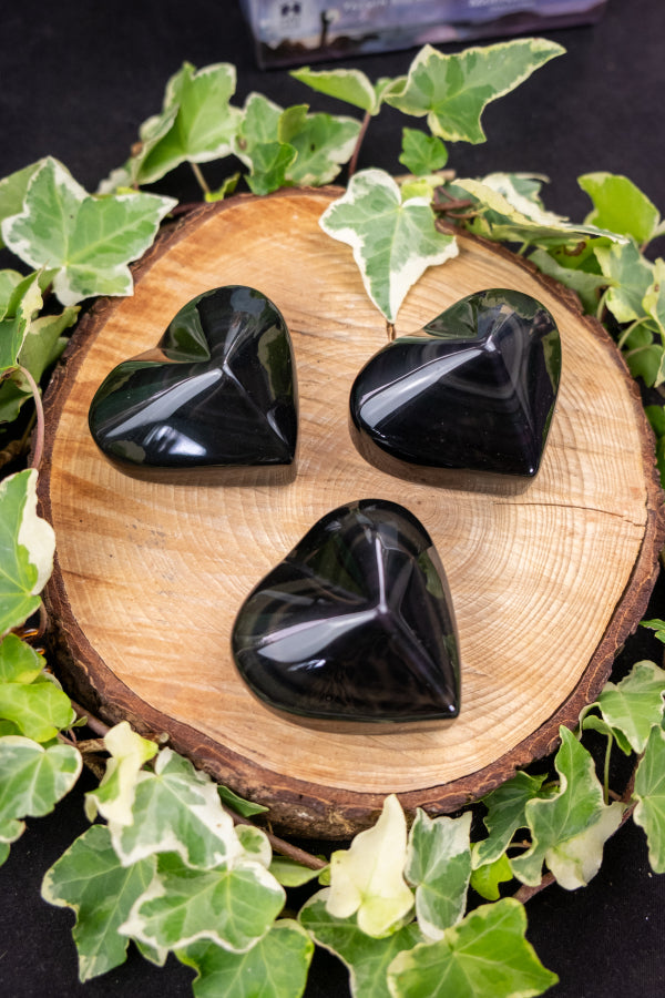 Rainbow Obsidian Heart Crystal, Healing Gemstone, Protective Stone for Grounding, Emotional Healing and Chakra Balance