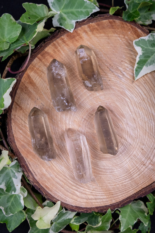 Smokey Citrine Raw Points Natural Healing Crystal from Brazil for Energy Clearing and Manifestation