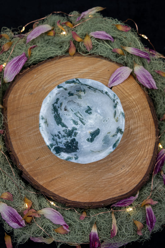 Moss Agate Drusy Bowl