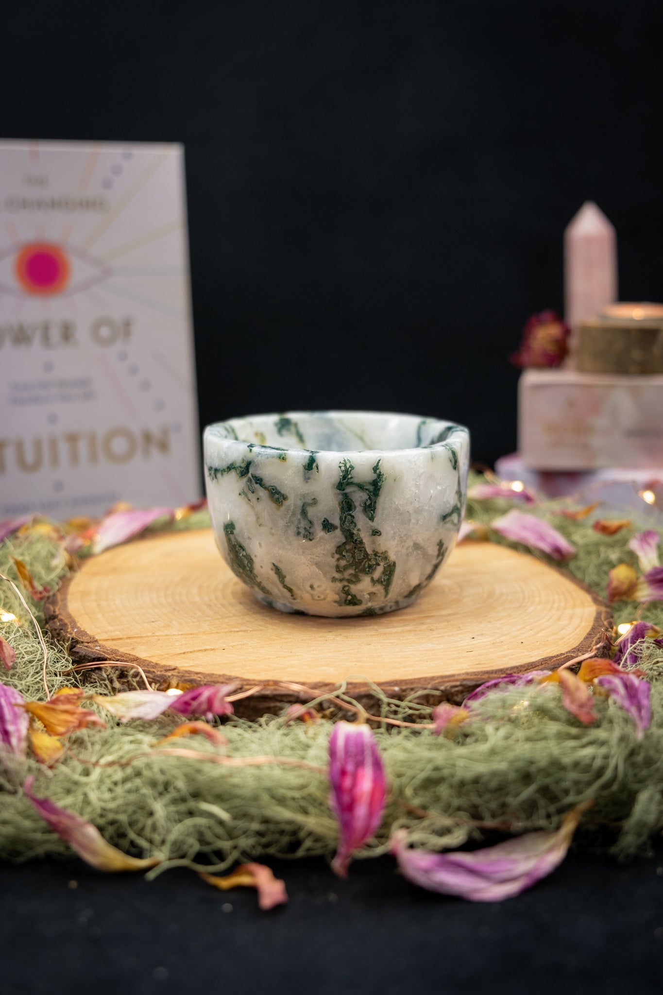 Moss Agate Drusy Bowl