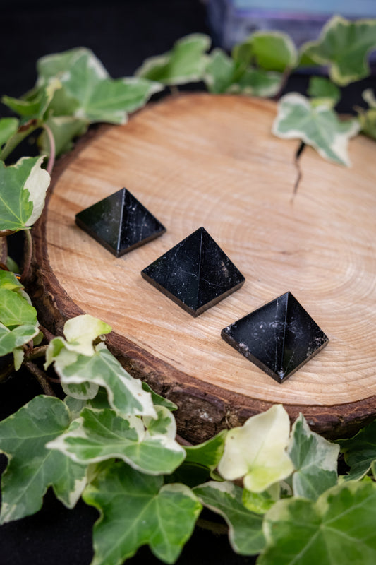 Mini Black Tourmaline Pyramid,  Protective Stone for Grounding, Energy Clearing and Spiritual Balance