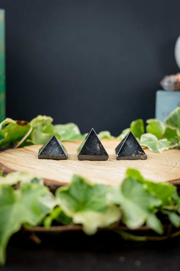 Mini Black Tourmaline Pyramid,  Protective Stone for Grounding, Energy Clearing and Spiritual Balance
