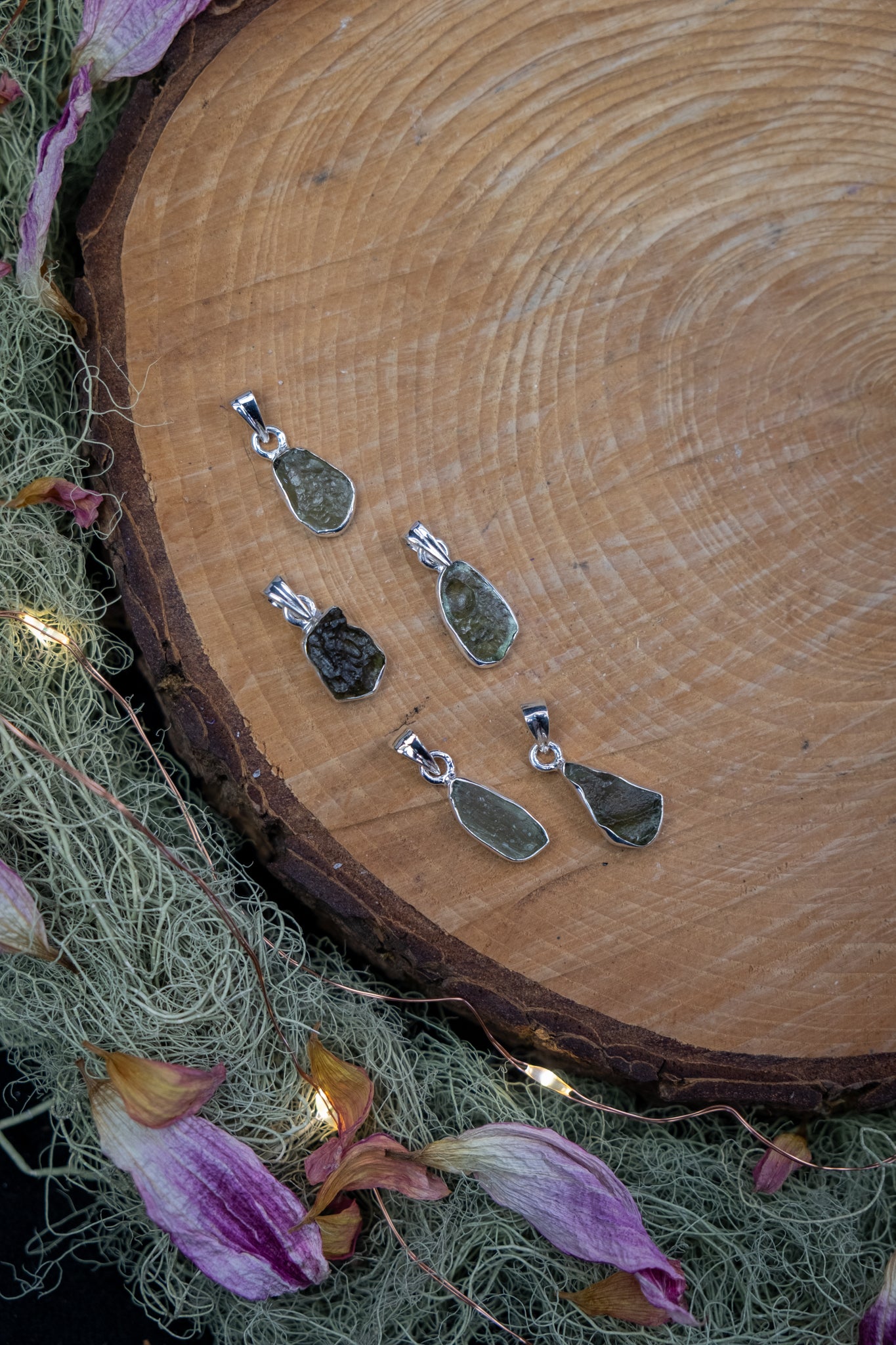 Authentic Moldavite Pendant in Sterling Silver, Rare Czech Tektite for Transformation Spiritual Awakening and Higher Consciousness
