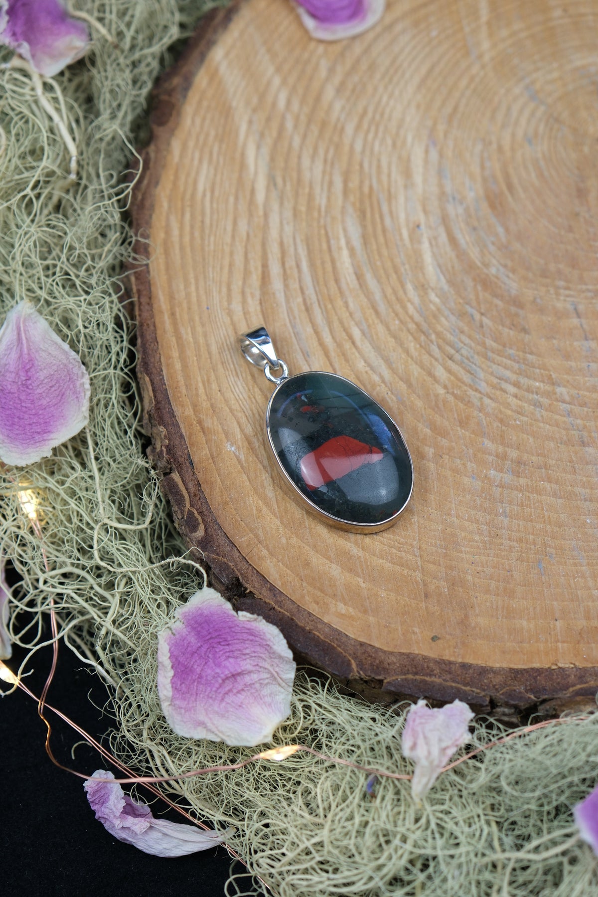 Bloodstone Sterling Silver Pendant