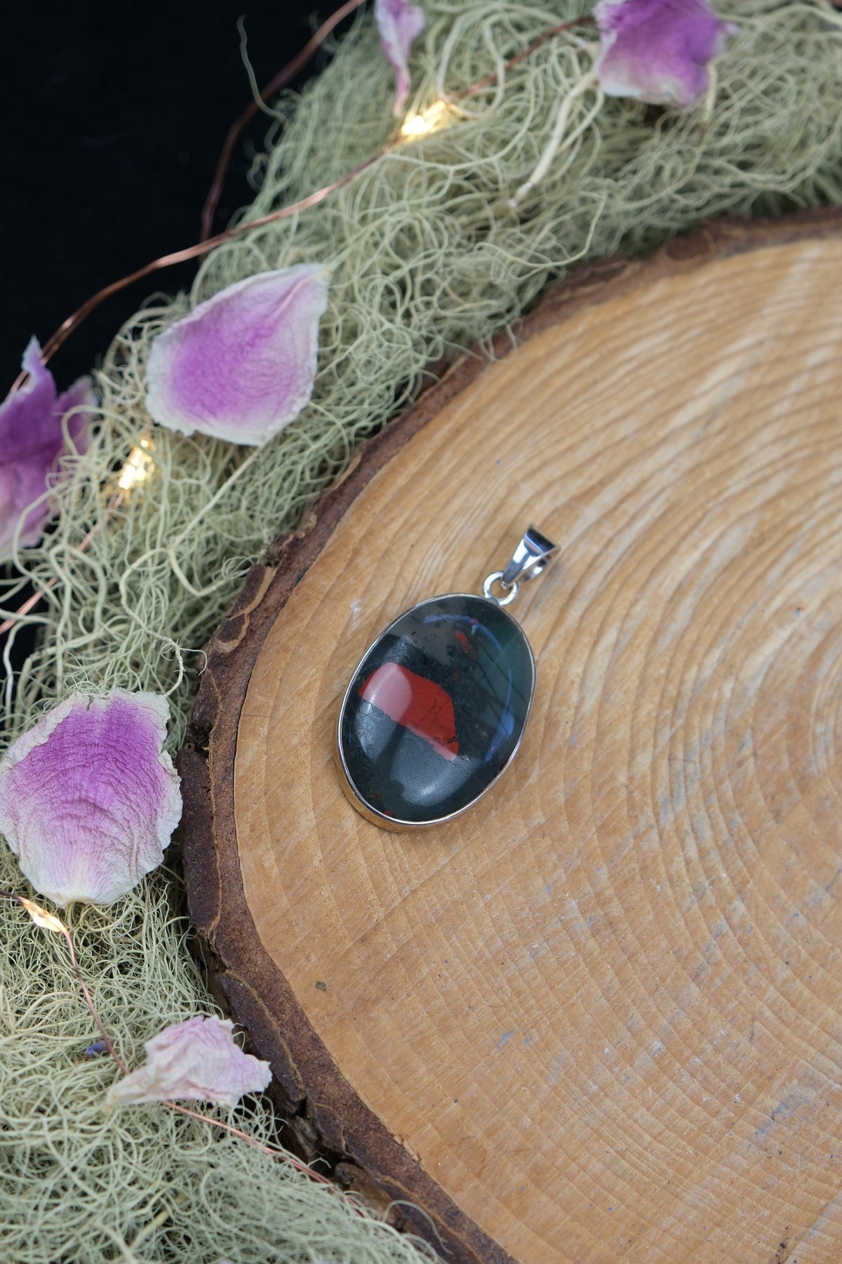 Bloodstone Sterling Silver Pendant