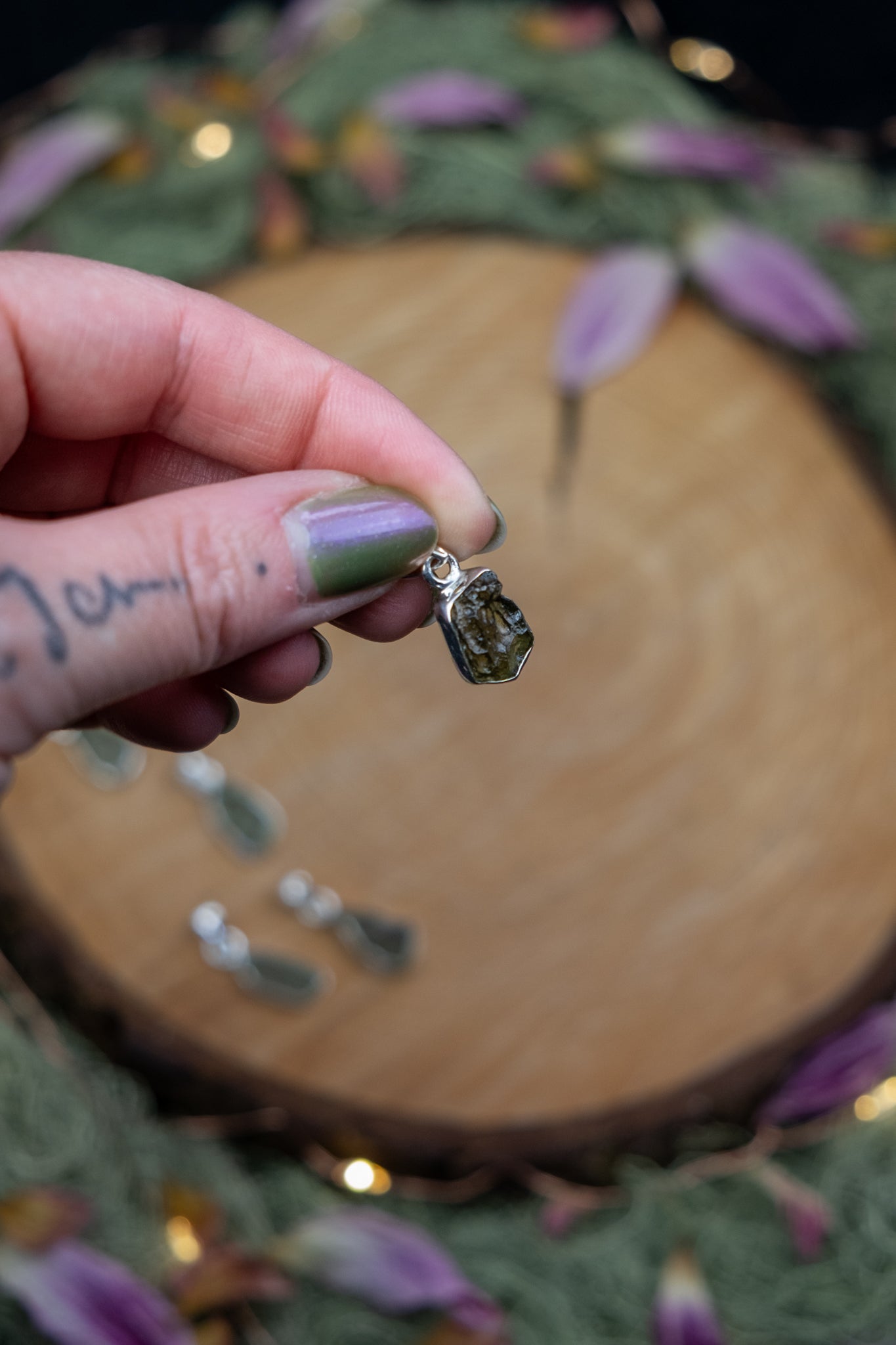 Authentic Moldavite Pendant in Sterling Silver, Rare Czech Tektite for Transformation Spiritual Awakening and Higher Consciousness