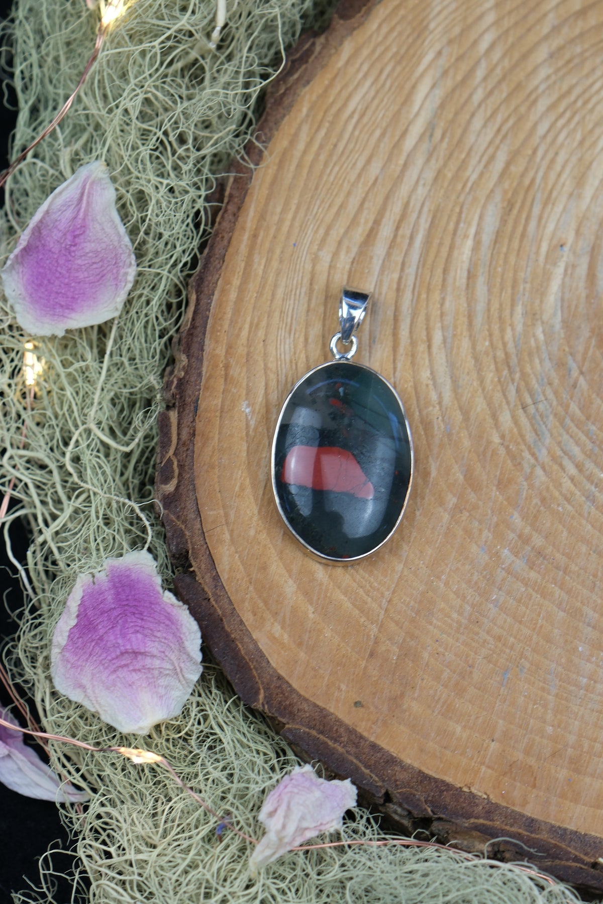 Bloodstone Sterling Silver Pendant