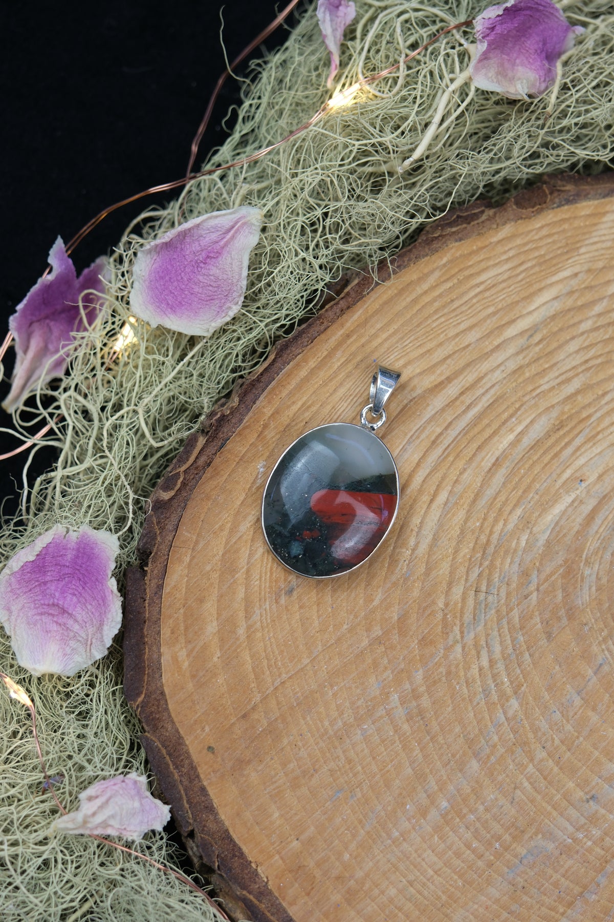 Bloodstone Sterling Silver Pendant