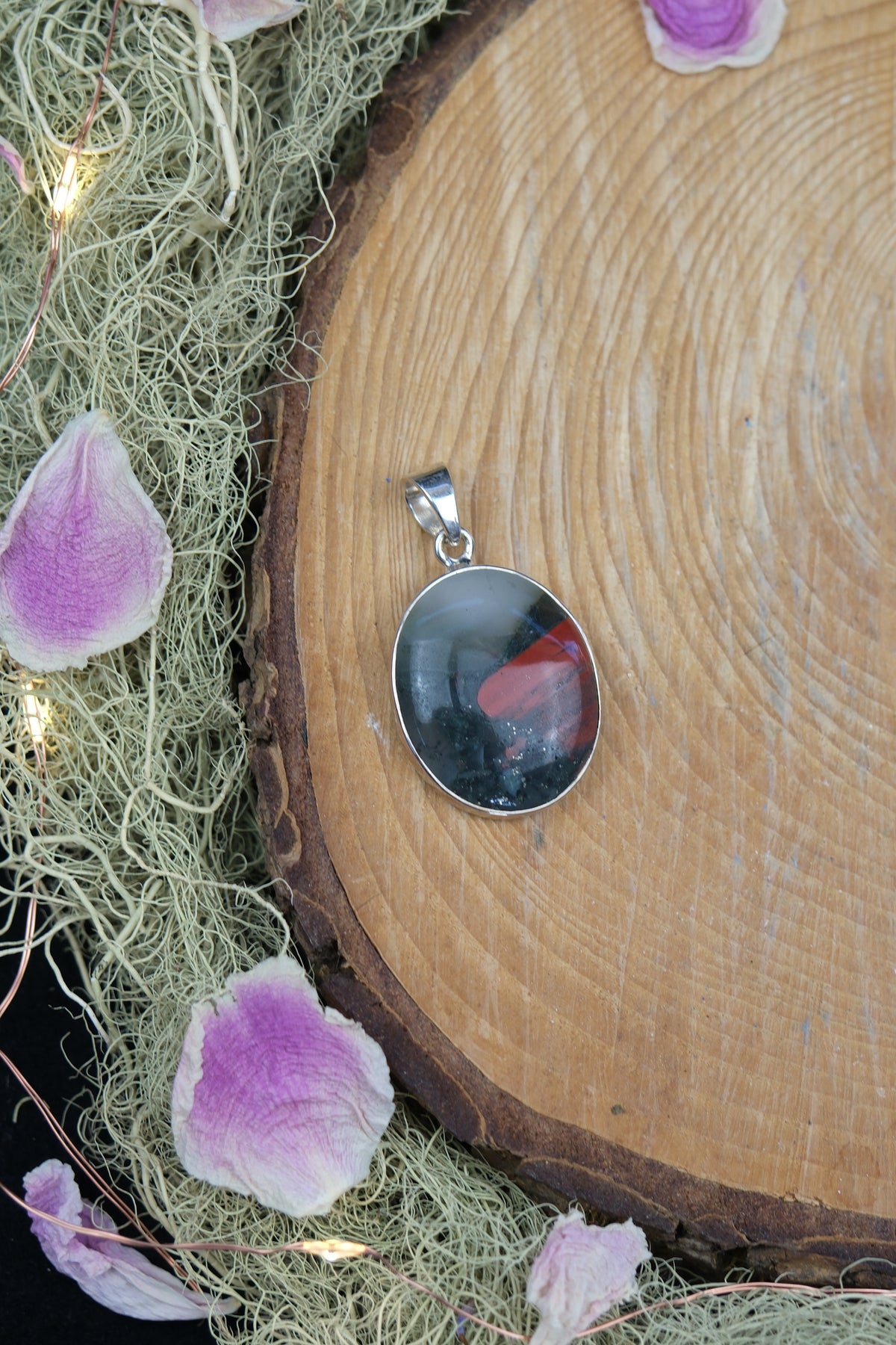 Bloodstone Sterling Silver Pendant