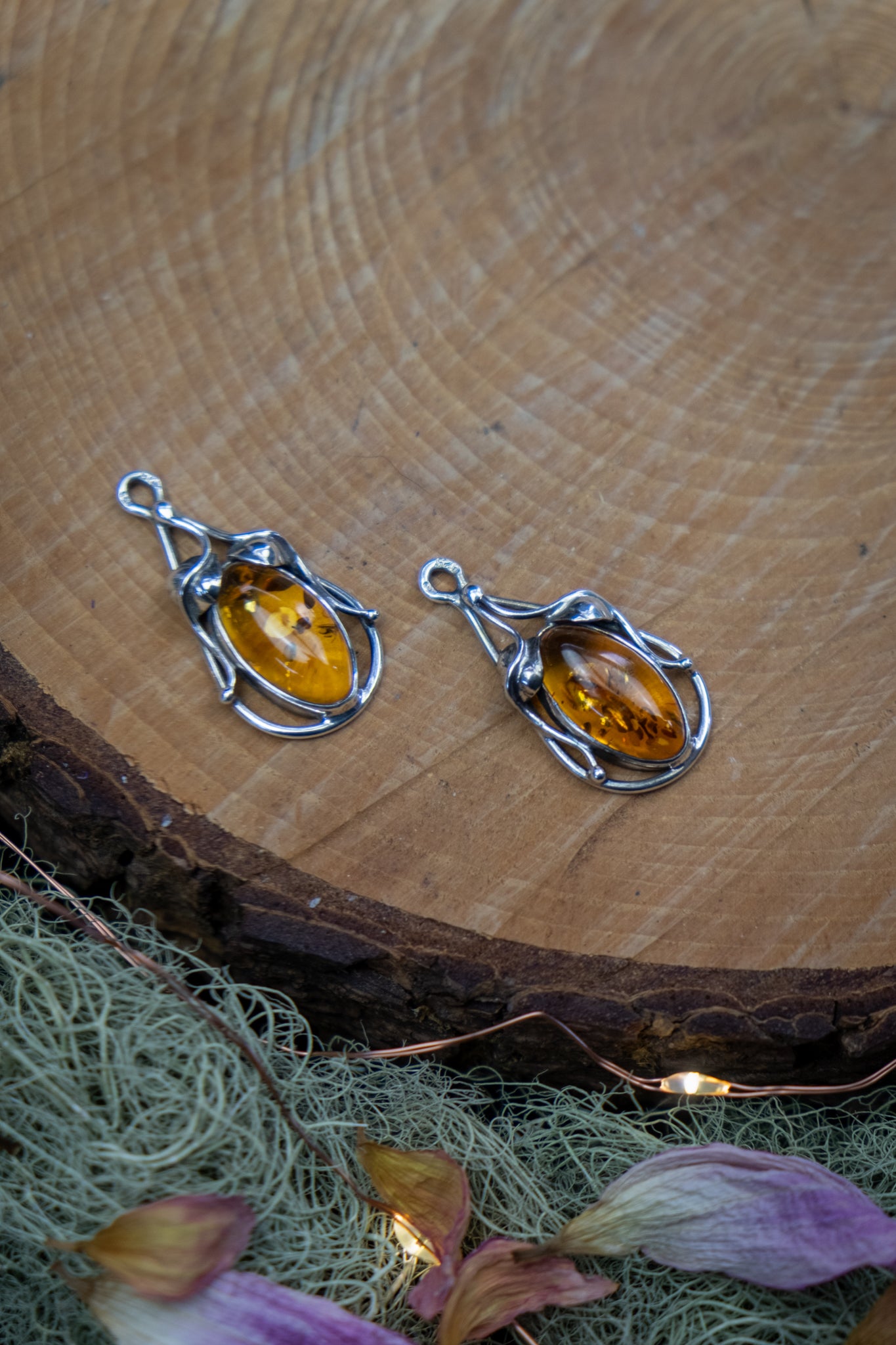 Baltic Amber Leaf Pendant