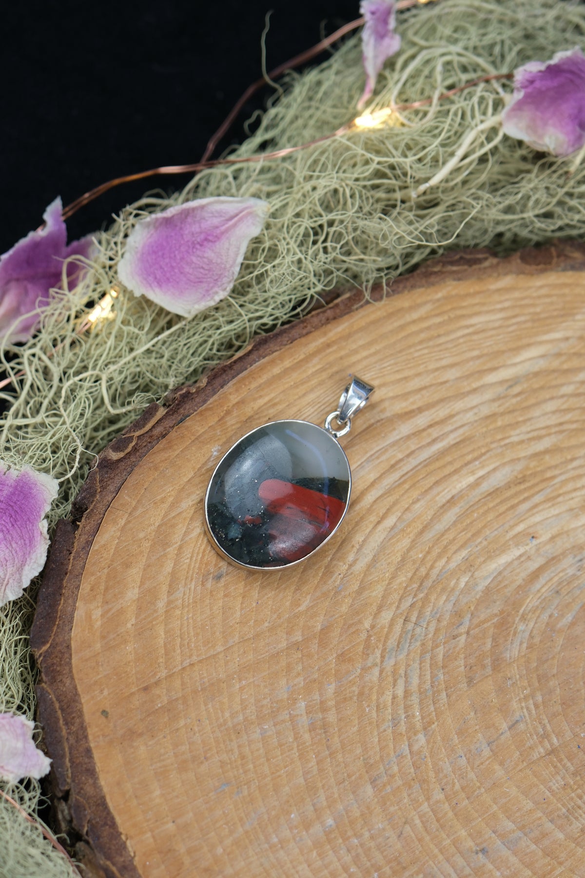 Bloodstone Sterling Silver Pendant