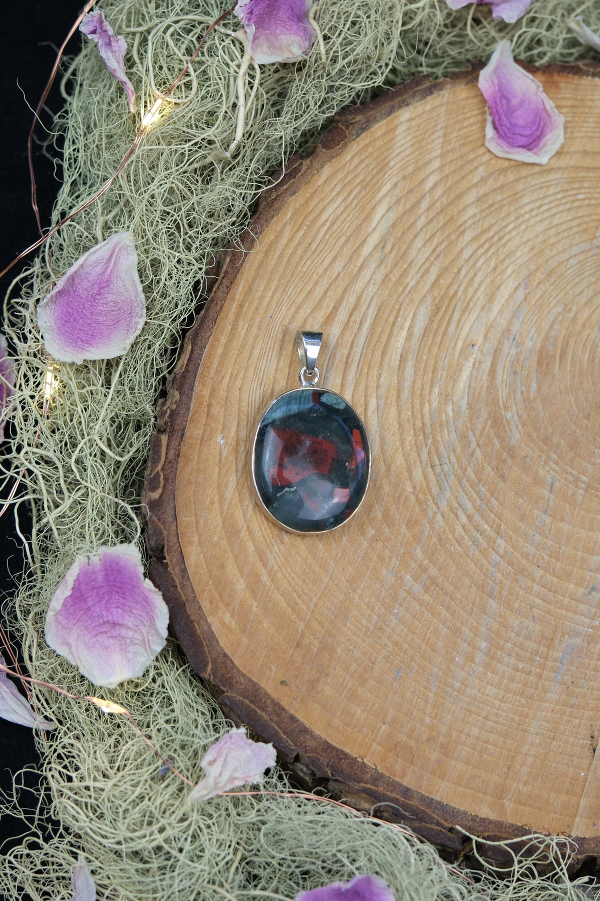 Bloodstone Sterling Silver Pendant