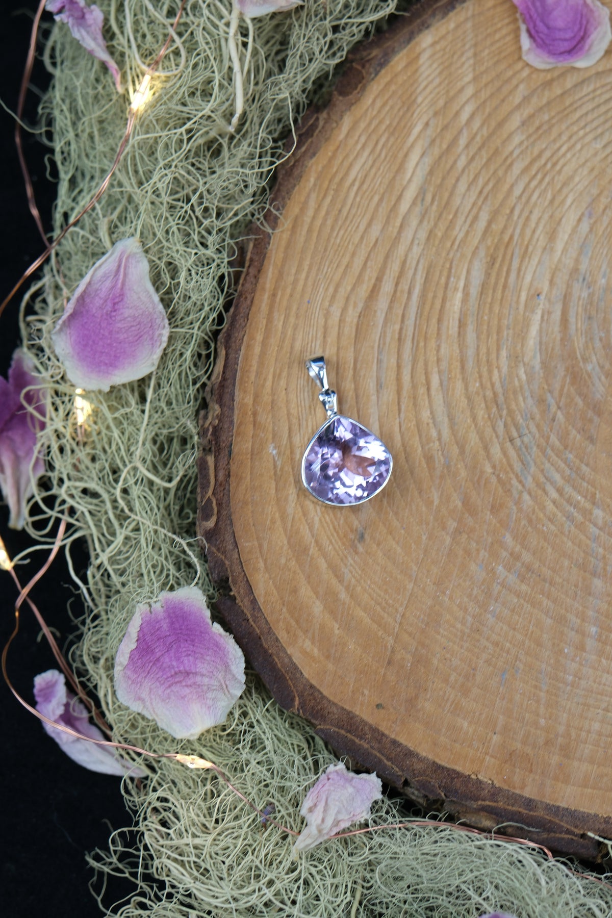 Faceted Amethyst Sterling Silver Pendant