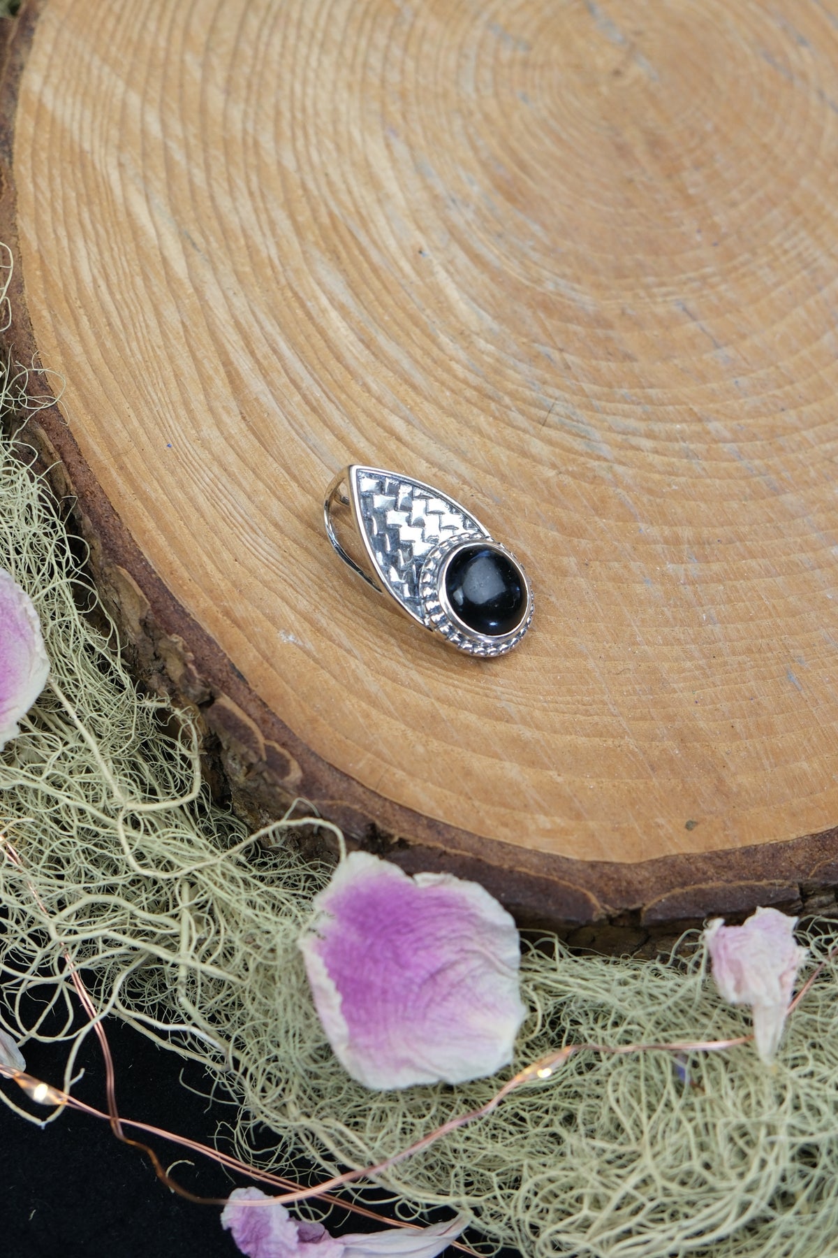Black Onyx Shield Sterling Silver Pendant