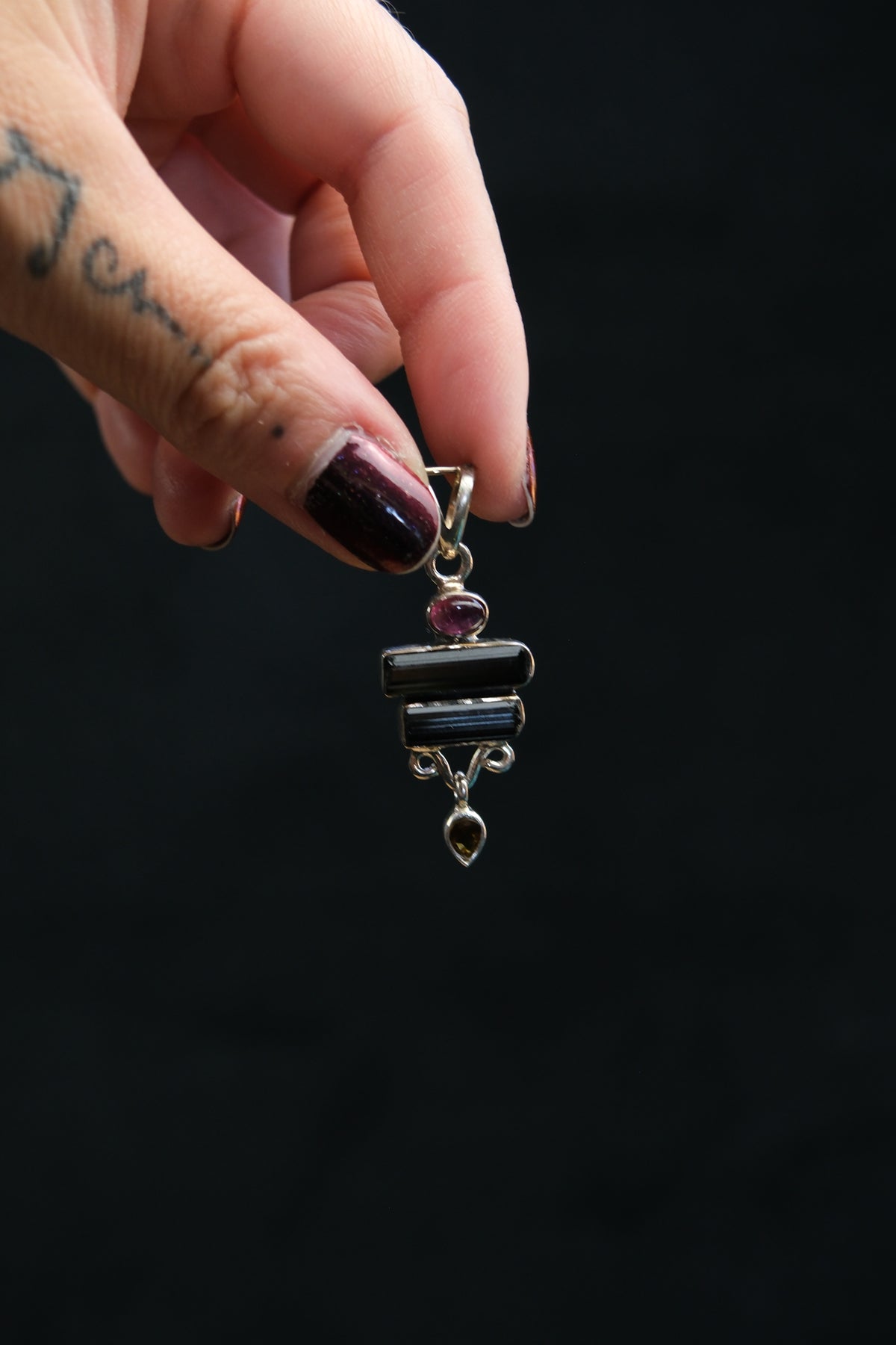 Multi-Colour Gem Tourmaline Sterling Silver Pendant