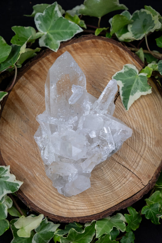 Zeca de Souza Quartz Cluster Crystal with Barnacle Crystals and Self Healed Stone from Brazil for Healing and Meditation