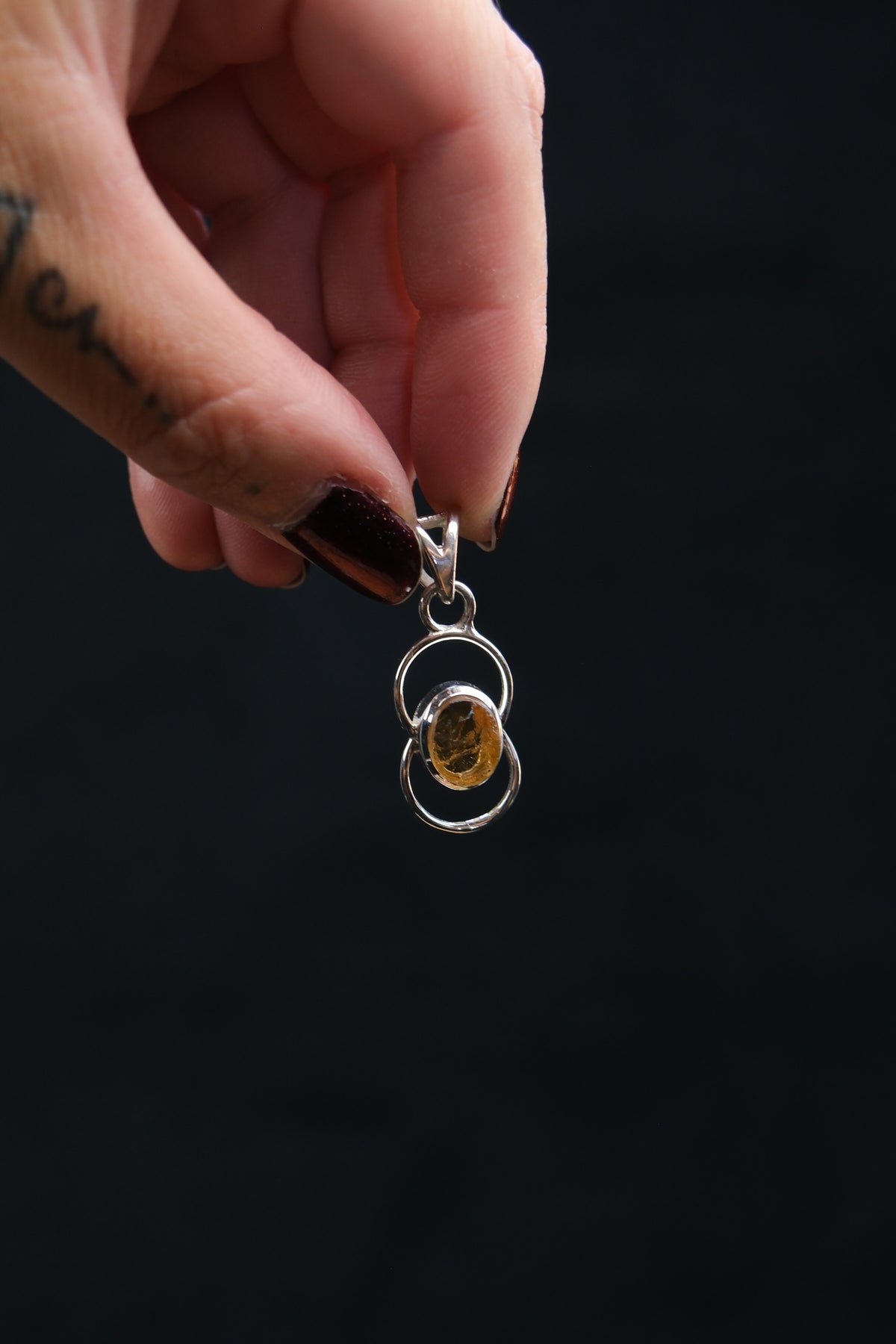 Citrine Infinity Symbol Sterling Silver Pendant
