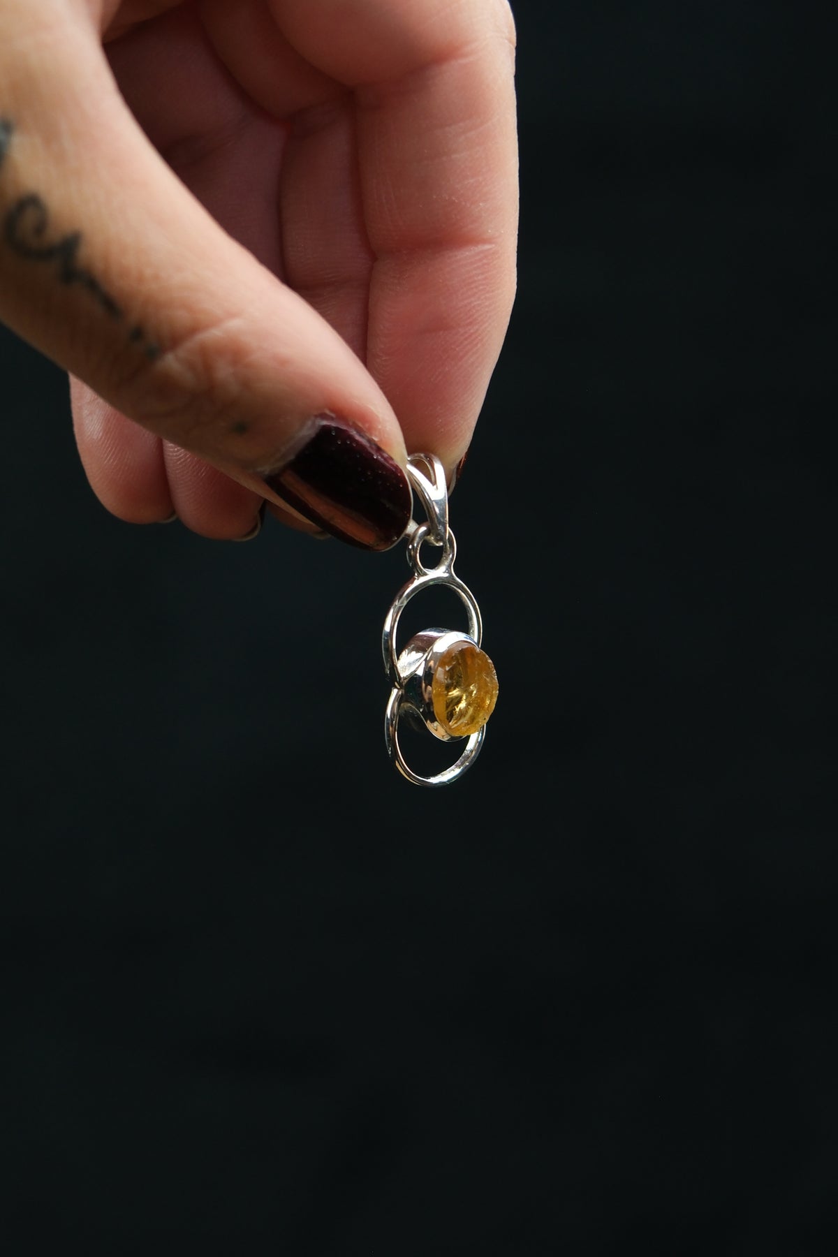 Citrine Infinity Symbol Sterling Silver Pendant