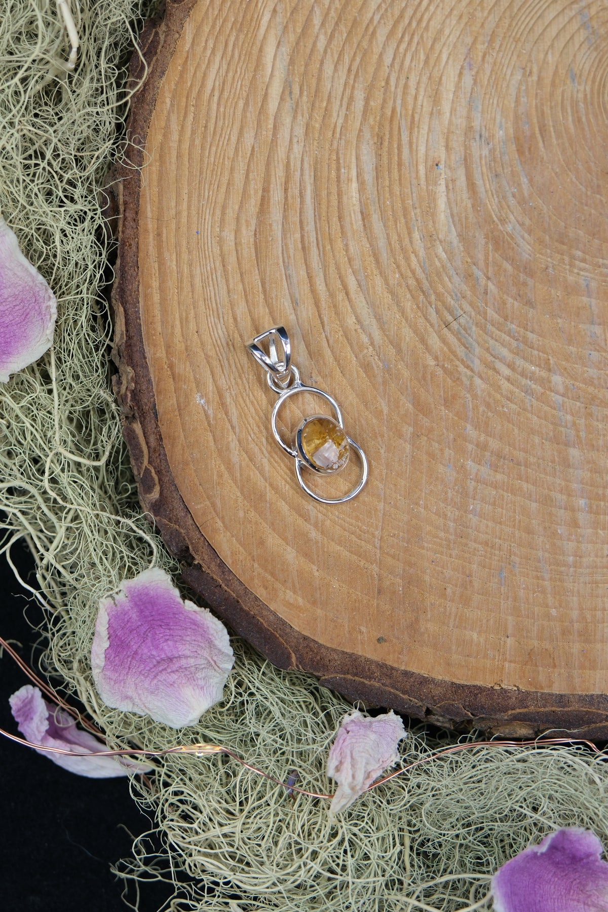 Citrine Infinity Symbol Sterling Silver Pendant