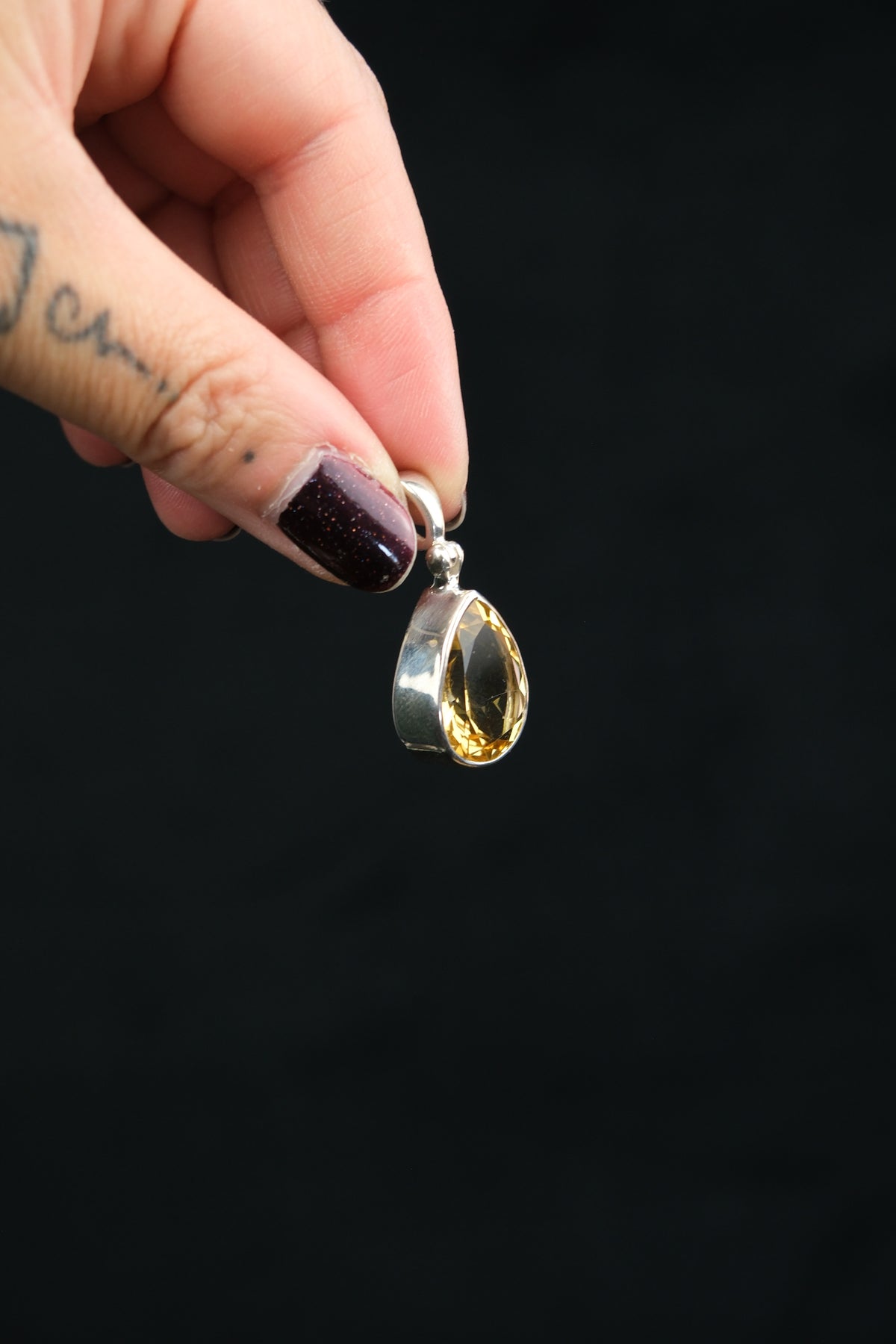 Faceted Brazilian Citrine Sterling Silver Pendant