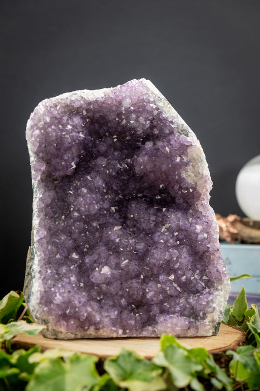 Pretty Lilac and Silver Amethyst Geode Freeform, Natural Purple Gemstone Cluster, Healing Crystal for Protection, Calm and Meditation