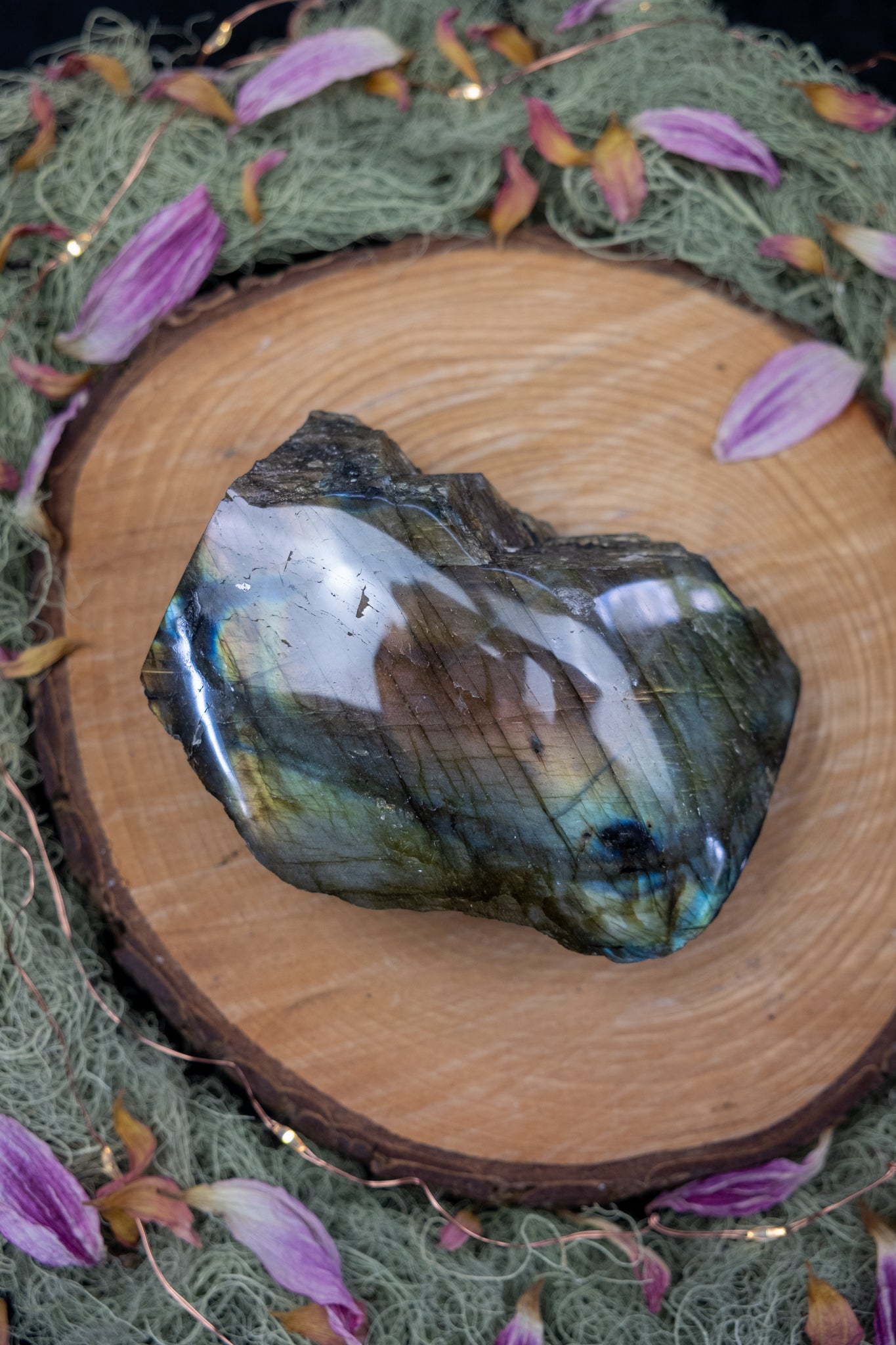 Part Raw, Part Polished Labradorite Freeform