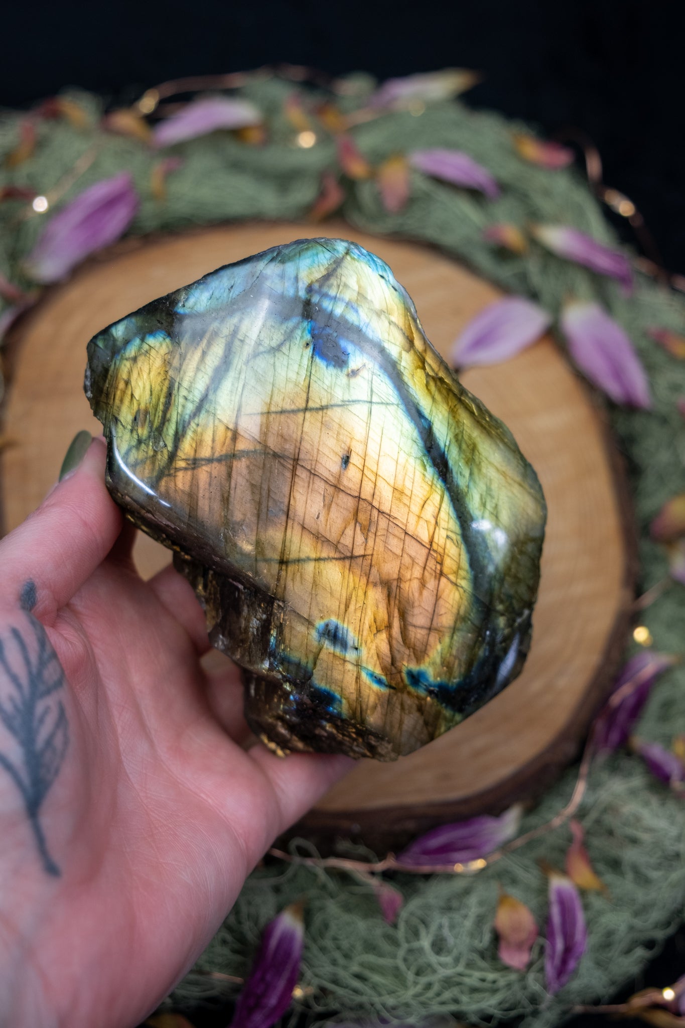 Part Raw, Part Polished Labradorite Freeform