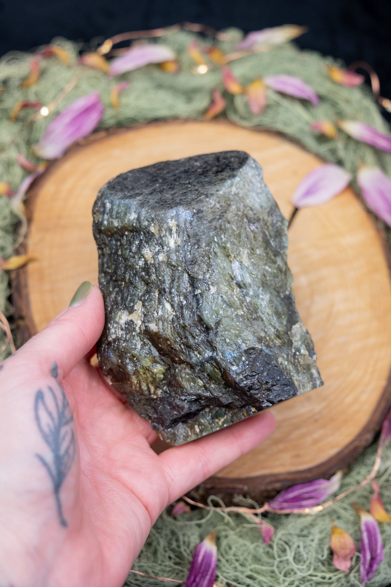 Part Raw, Part Polished Labradorite Freeform