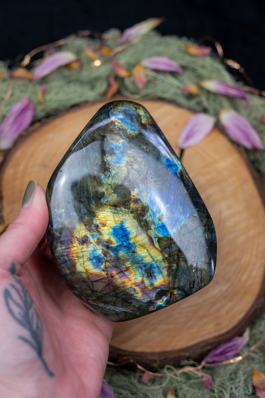 Labradorite Freeform, Large Flash Display Piece