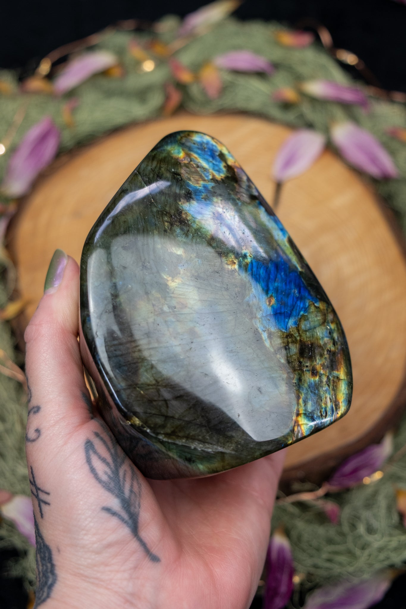 Labradorite Freeform, Large Flash Display Piece