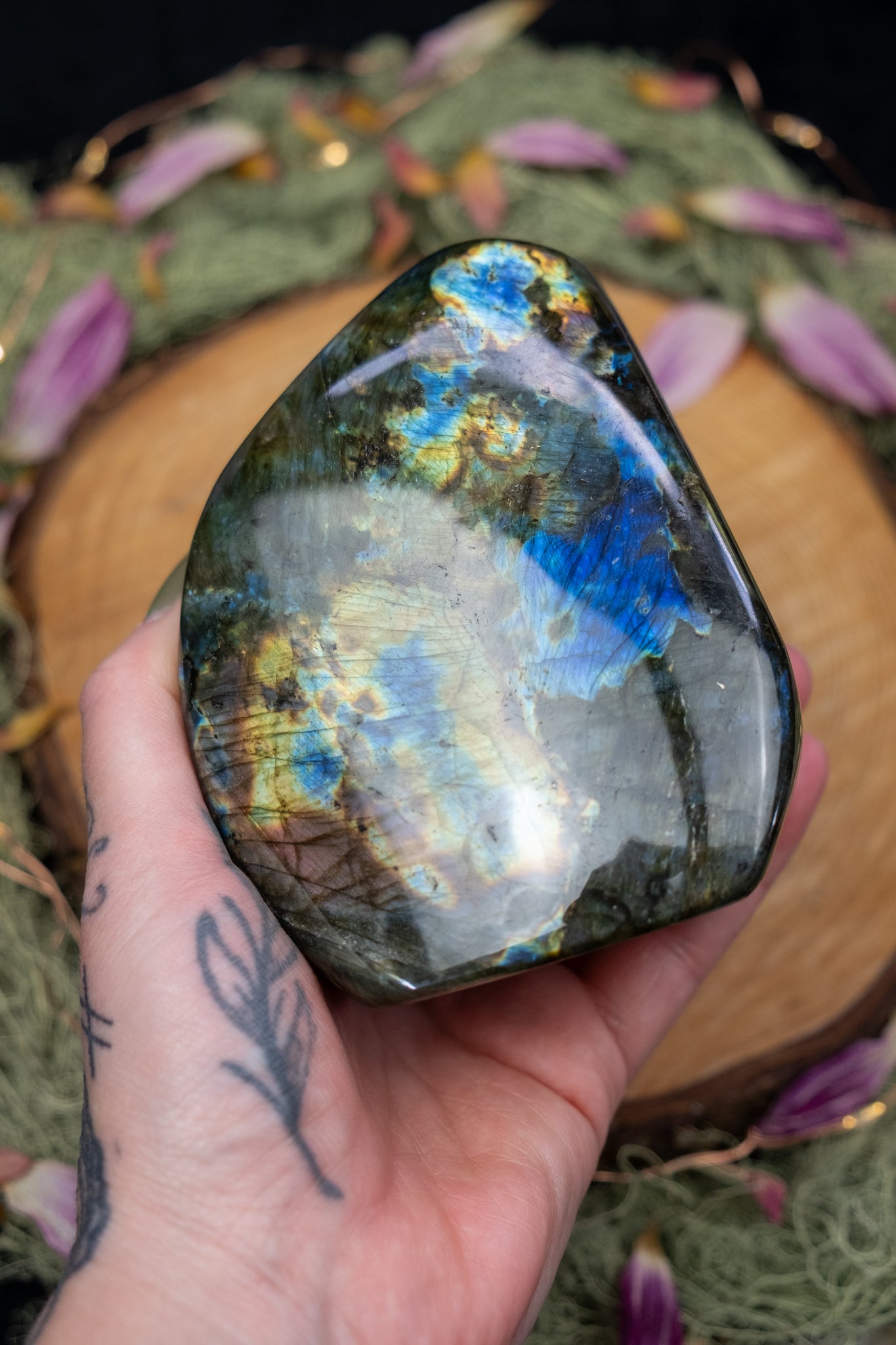 Labradorite Freeform, Large Flash Display Piece